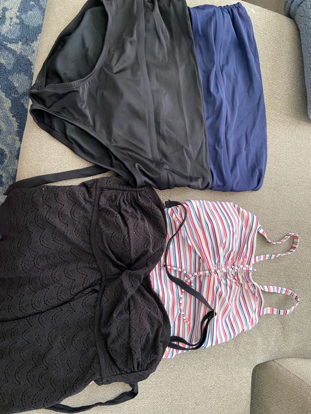 Two maternity swimsuits. DD medium top, small bottom